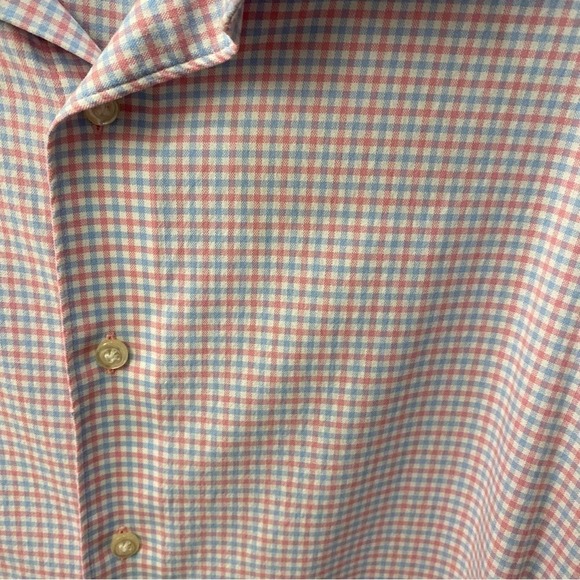 Peter Millar check gingham soft long sleeve button up shirt XL mens - Picture 6 of 9